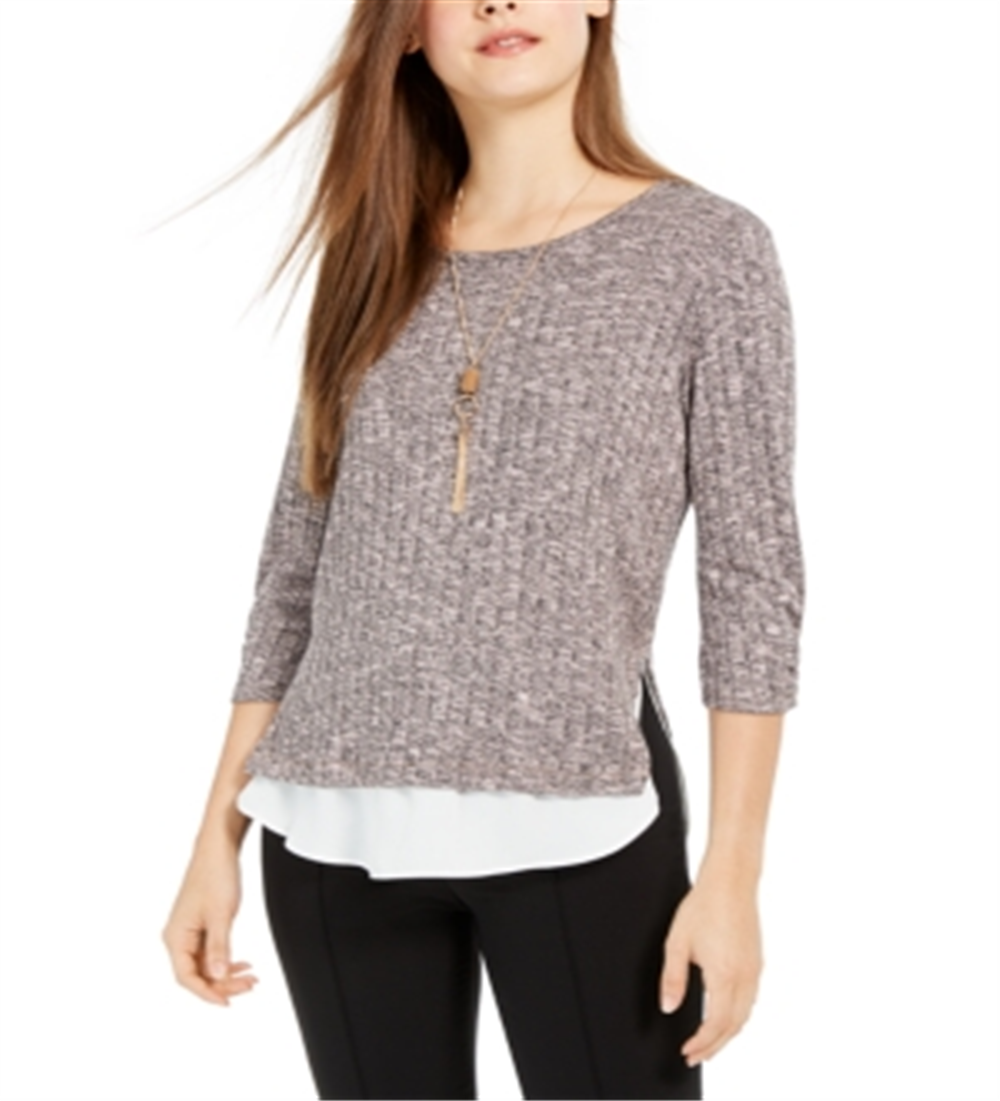 Blusa com estampa de camadas e nervuras BCX Junior, rosa, tamanho XS