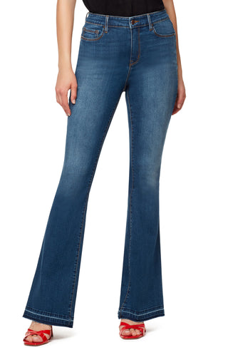 Calça jeans flare feminina Sanctuary, cintura alta, azul, tamanho 28/6