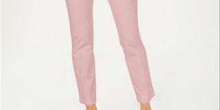 Calça feminina Charter Club Newport Tummy Control Slim Fit Rosa Tamanho 8