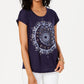 Camiseta feminina gráfica Style &amp; Co, azul, tamanho pequeno P