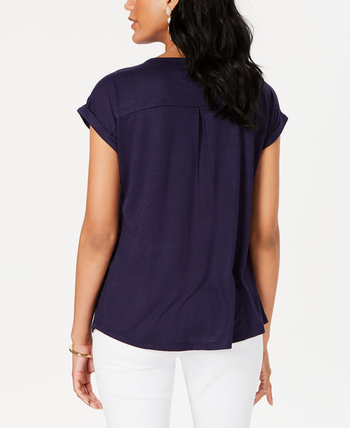 Camiseta feminina gráfica Style &amp; Co, azul, tamanho pequeno P