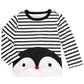 Camiseta de algodão com estampa de pinguim listrada First Impressions para bebê menino, tamanho 18 meses