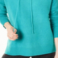 Suéter térmico feminino de cashmere Charter Club com capuz, azul, tamanho extragrande