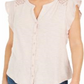 Camisa sem mangas com ilhós feminina Style &amp; Co, rosa, tamanho grande