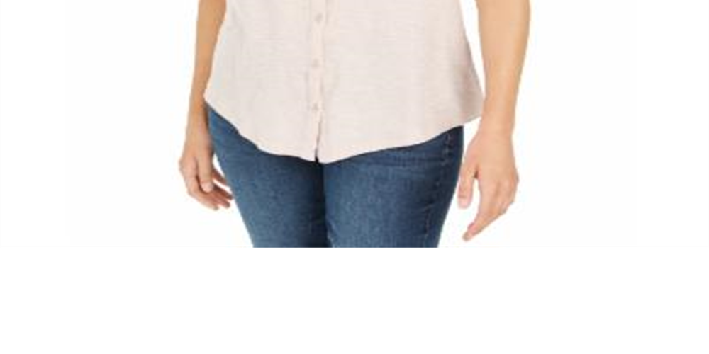Camisa sem mangas com ilhós feminina Style &amp; Co, rosa, tamanho grande