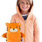 Cubcoats Tomo 2 em 1 Bicho de Pelúcia com Capuz Laranja Tamanho 2T