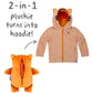 Cubcoats Tomo 2 em 1 Bicho de Pelúcia com Capuz Laranja Tamanho 2T