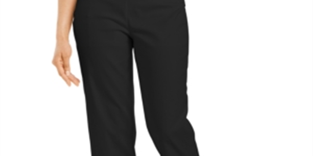 Calça capri feminina com ilhós e acabamento em preto profundo M da coleção JM