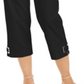 Calça capri feminina com ilhós e acabamento em preto profundo M da coleção JM