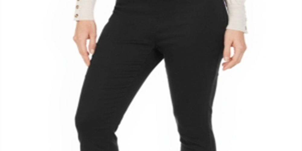 Calça curta feminina Charter Club Twill Tummy Control, preta, tamanho 14