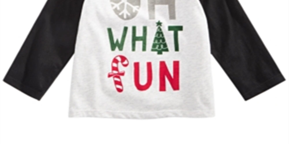 Camiseta estampada What Fun para meninos First Impressions, preta, tamanho 6 a 9 meses