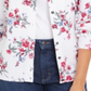 Karen Scott Cardigan Feminino Estampado Floral com Botões Branco Tamanho XS
