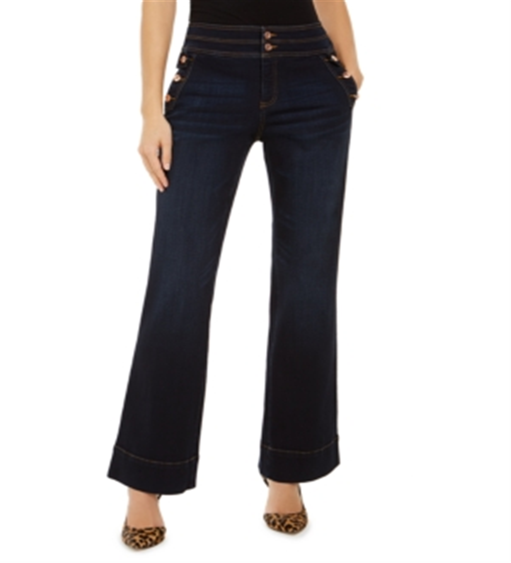 Calça jeans feminina estilo marinheiro de cintura alta, azul, tamanho 12, da Inc International Concepts