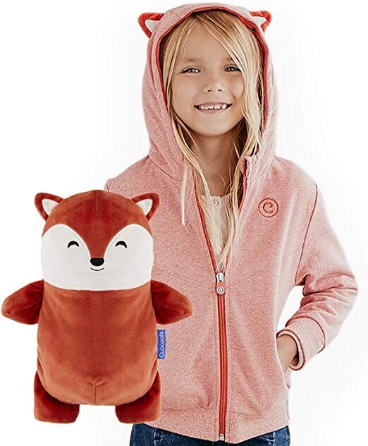 Cubcoats Kids Transformando 2 em 1 Unissex Infantil Flynn 2 em 1 Bicho de Pelúcia com Capuz Laranja
