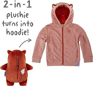 Cubcoats Kids Transformando 2 em 1 Unissex Infantil Flynn 2 em 1 Bicho de Pelúcia com Capuz Laranja