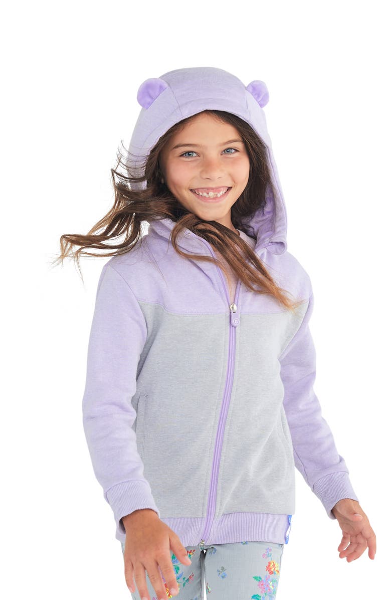 Cubcoats Toddler Big Girl's Bori the Bear 2 em 1 Bicho de pelúcia com capuz roxo