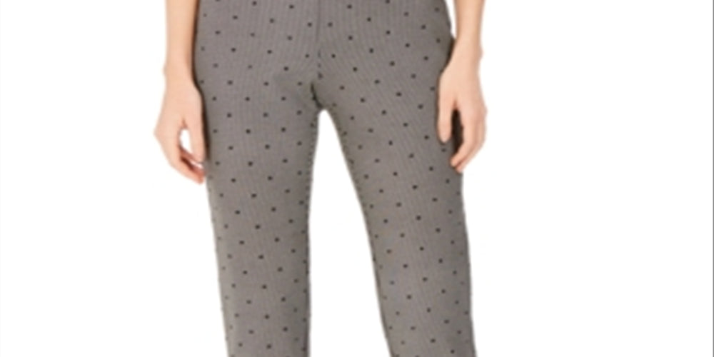 Calça feminina estampada Charter Club preta tamanho 4P