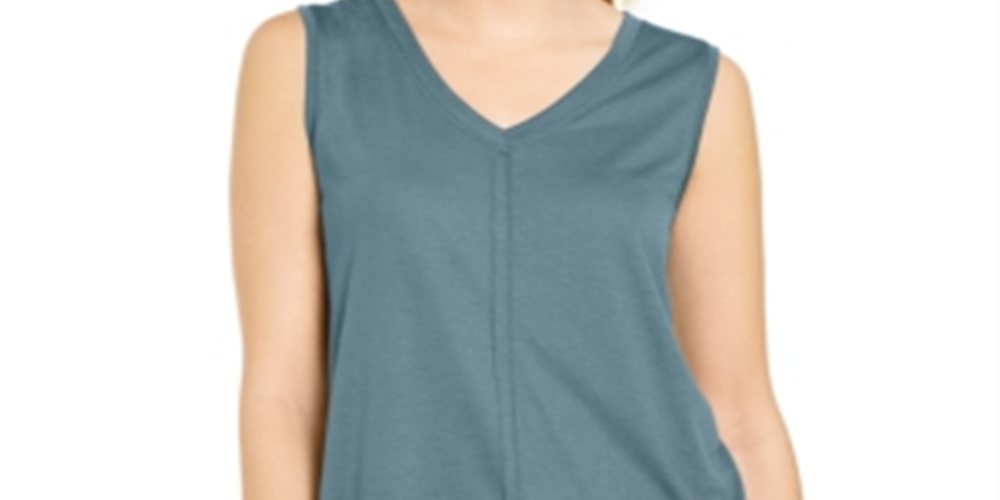 Regata feminina estilo &amp; co, azul, tamanho GG