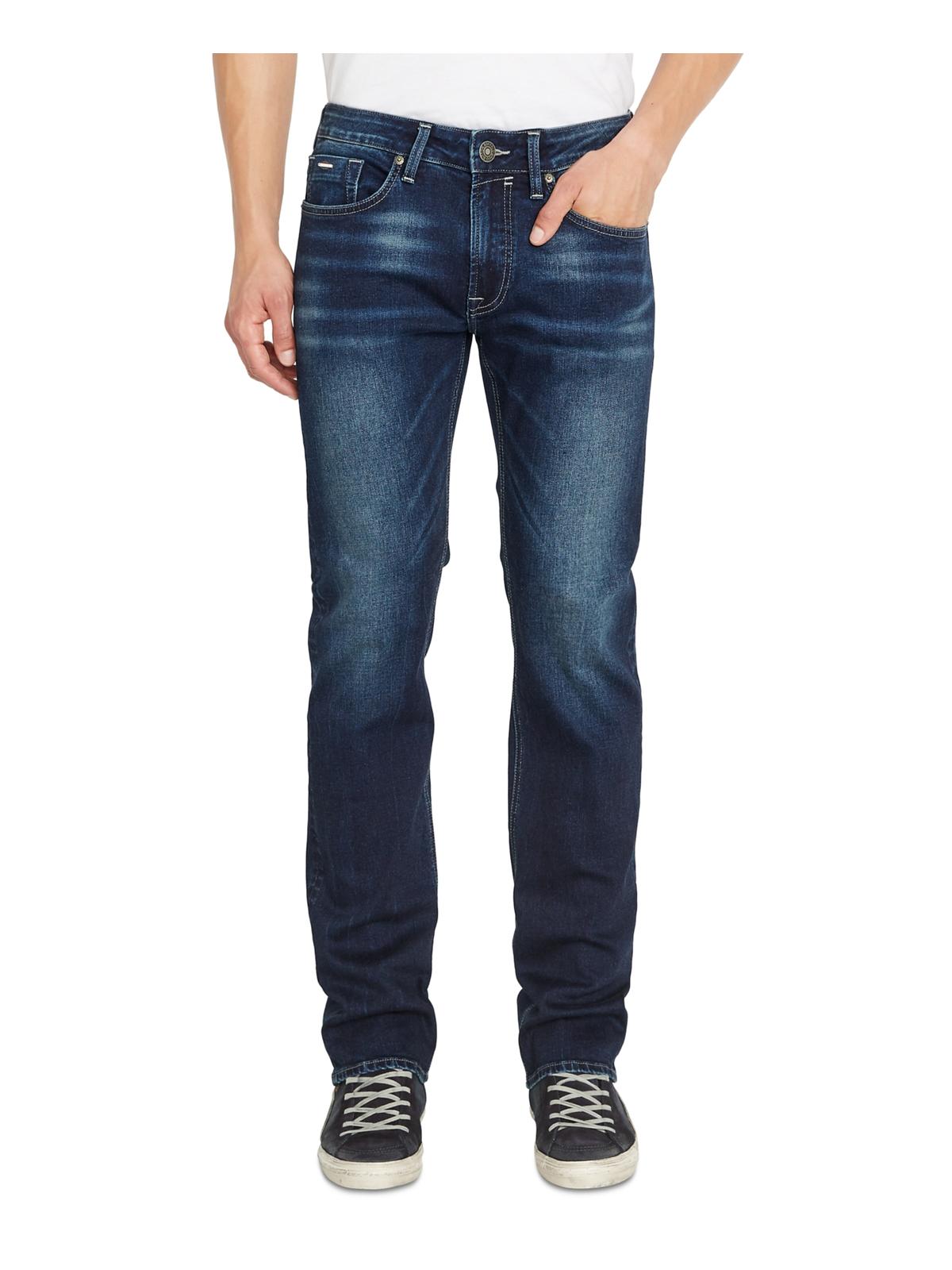 Calça jeans masculina Buffalo David Slim Straight, azul, tamanho 34/32