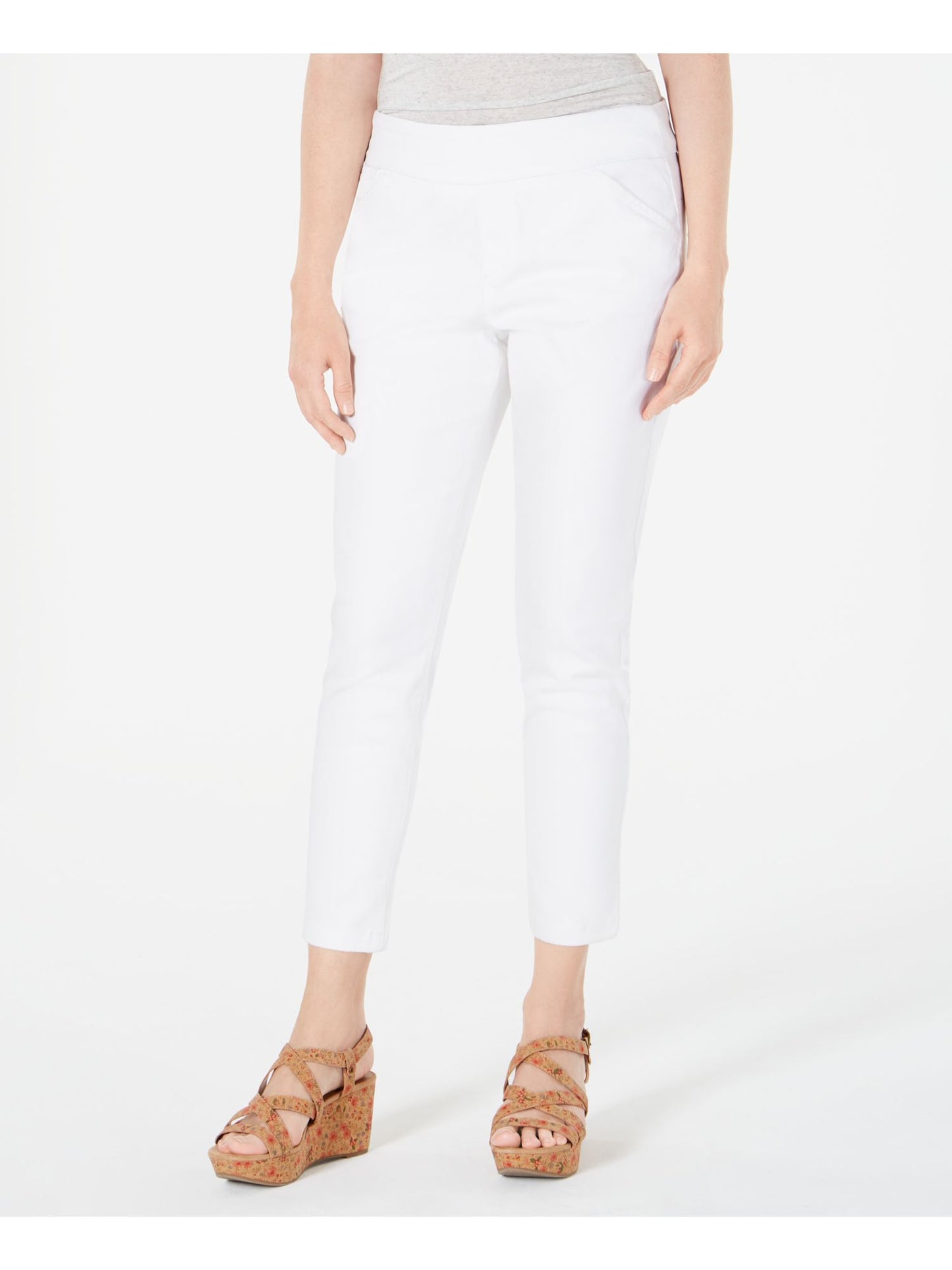 Calça cropped feminina Style &amp; Co para usar no trabalho, branca, tamanho X-G