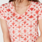 Camiseta feminina de algodão estampada Style &amp; Co, vermelha, tamanho pequeno grande