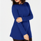 Túnica feminina Karen Scott lisa com bainha curva, azul, tamanho pequeno