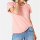 Camiseta feminina Burnout Style &amp; Co Rosa Tamanho -M