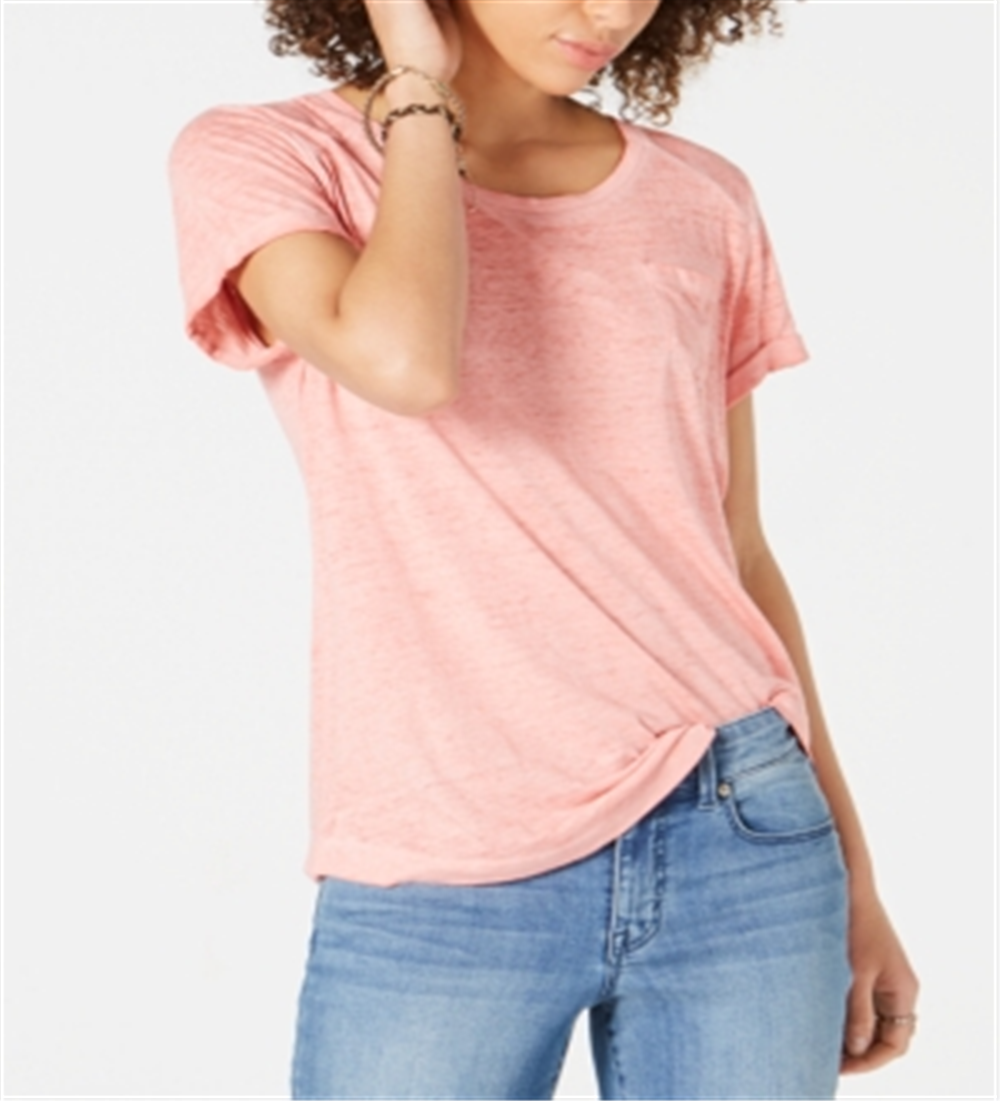 Camiseta feminina Burnout Style &amp; Co Rosa Tamanho -M