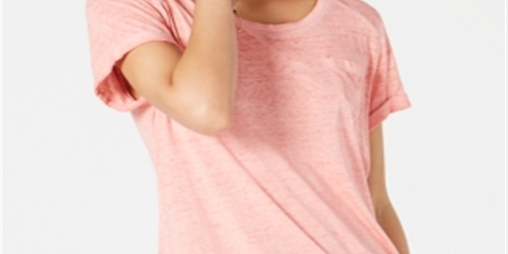 Camiseta feminina Burnout Style &amp; Co Rosa Tamanho -M