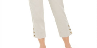 Calça Capri Feminina Charter Club com Punhos e Controle de Barriga Marrom Tamanho 8