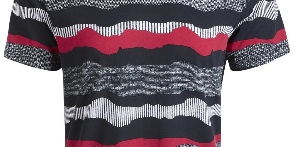 Camiseta masculina American Rag com estampa de gola redonda, preta, tamanho pequeno