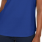 Polo Karen Scott feminino com gola lisa, azul, tamanho pequeno