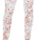 Calça jeans feminina Lexington com estampa floral e perna reta, branca, tamanho 8