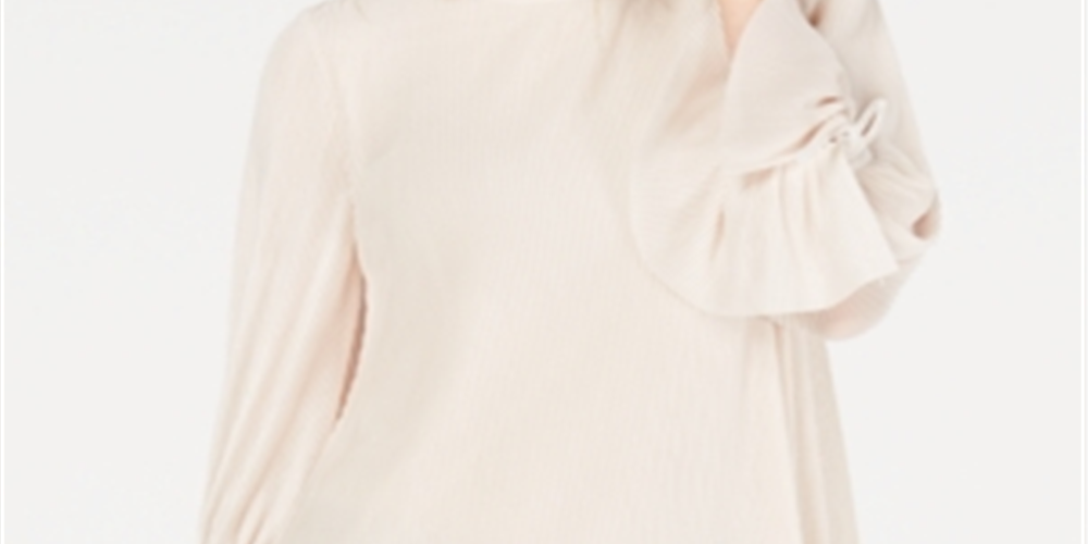 Blusa feminina Alfani com listras texturizadas e decote embelezado, vermelha, tamanho 14P