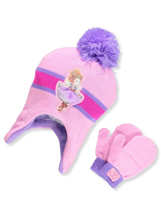 Conjunto de gorro e luvas Fancy Nancy para meninas, rosa, tamanho regular