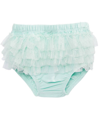 Calça pantalona de tule com babados First Impressions para bebê menina, verde, tamanho 0-3 meses