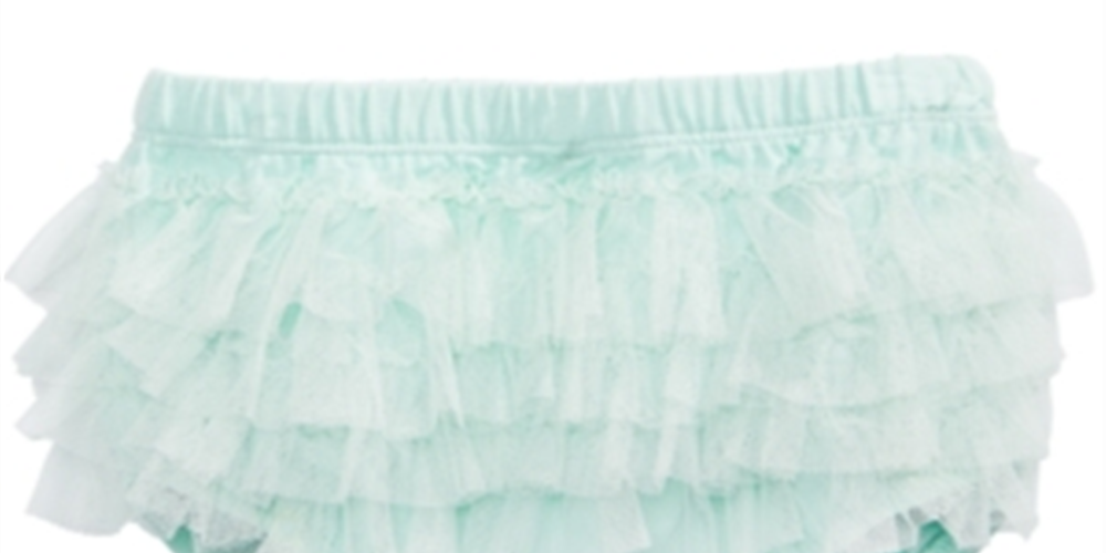 Calça pantalona de tule com babados First Impressions para bebê menina, verde, tamanho 0-3 meses