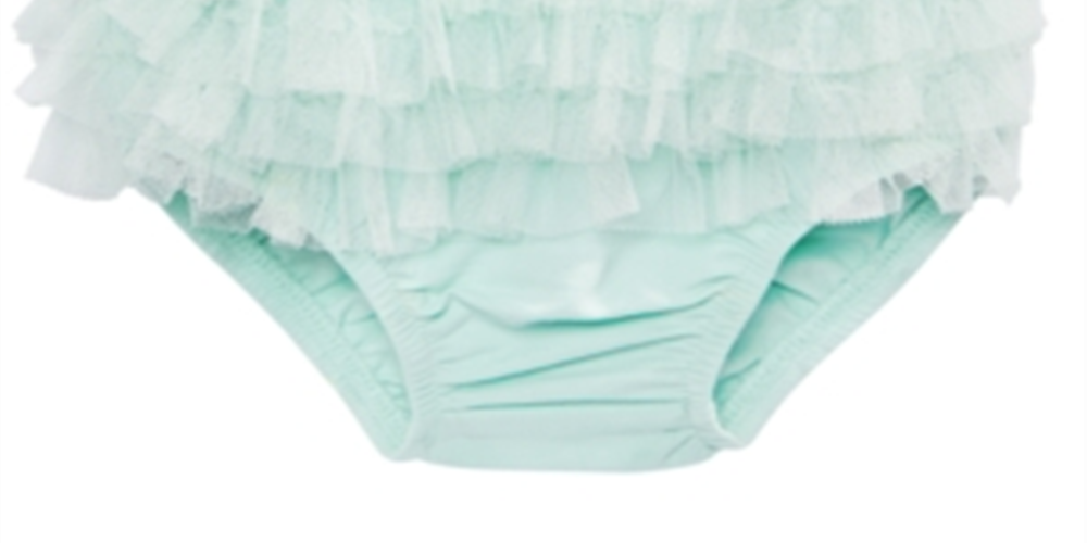 Calça pantalona de tule com babados First Impressions para bebê menina, verde, tamanho 0-3 meses