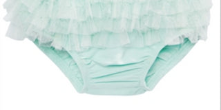 Calça pantalona de tule com babados First Impressions para bebê menina, verde, tamanho 0-3 meses