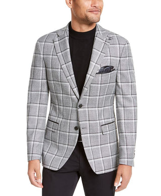 Casaco esportivo xadrez slim fit masculino Tallia, preto, tamanho 42R