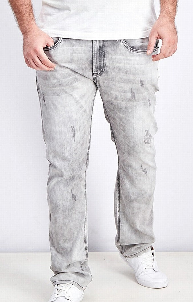 Calça jeans masculina Buffalo David Bitton Ash x Slim Fit Stretch, cinza, tamanho 3X30