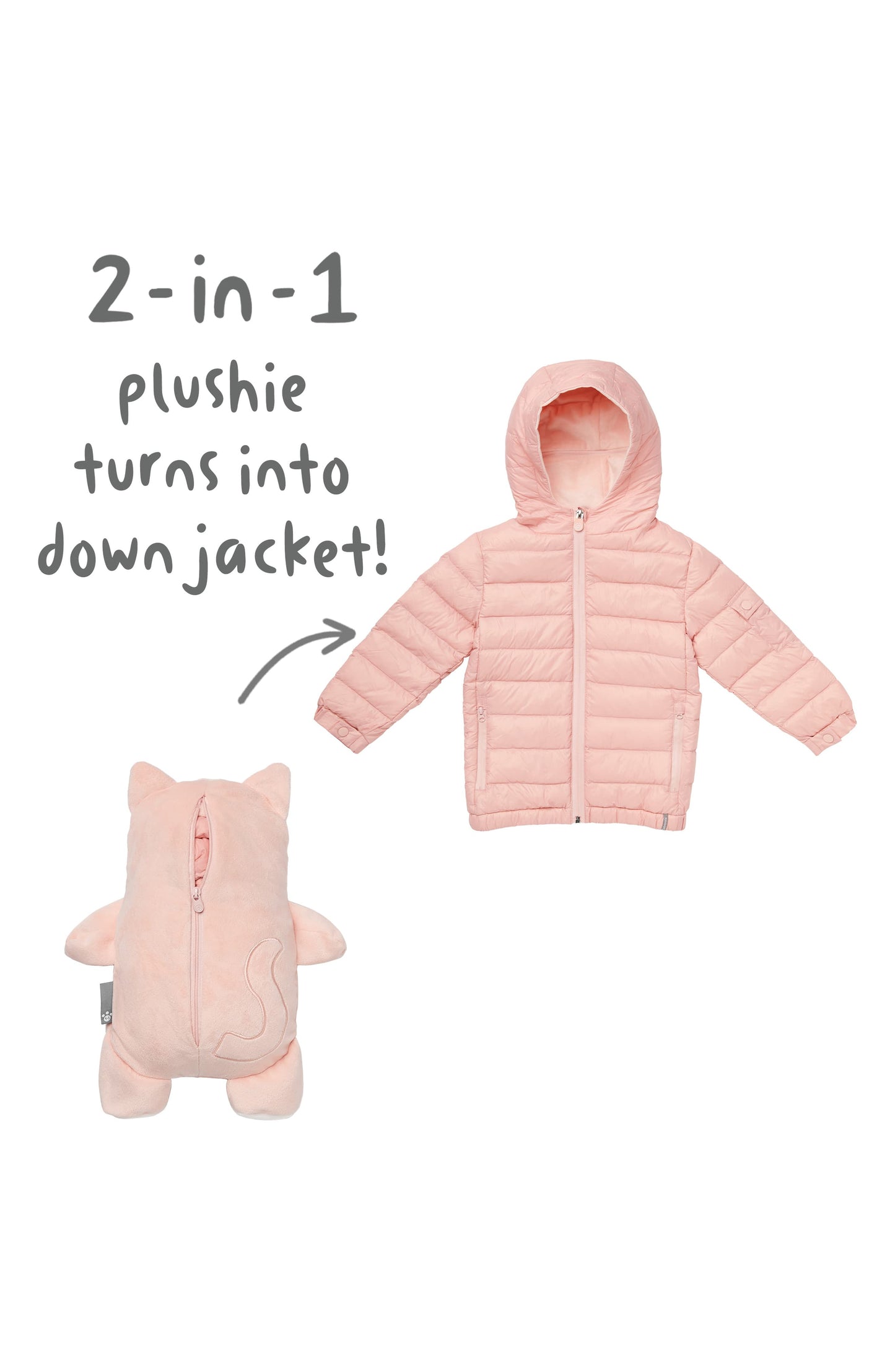 Casaco de pelúcia e capuz Kali 2 em 1 para meninas da Cubcoats, rosa