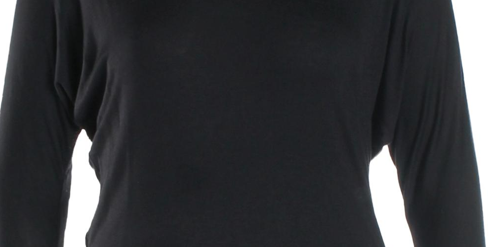 Blusa feminina plus size com manga morcego White Mark, preta, tamanho GG