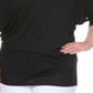 Blusa feminina plus size com manga morcego White Mark, preta, tamanho GG