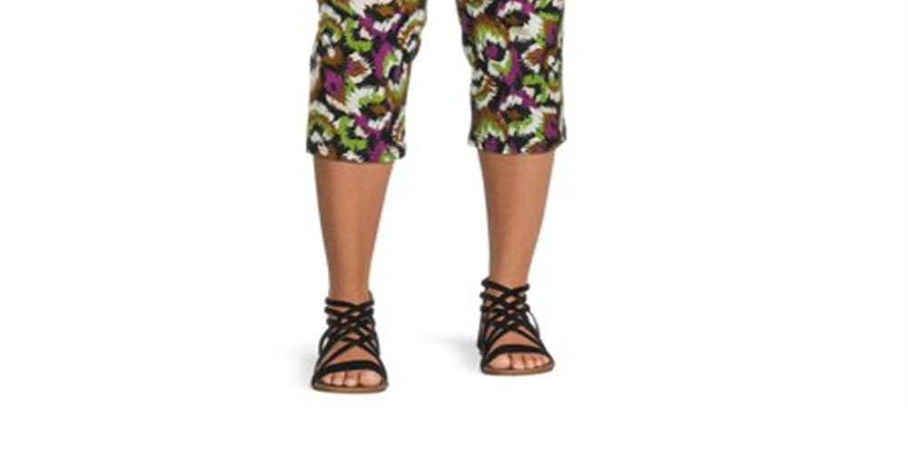 Jeggings estampados plus size femininos Terra &amp; Sky, pretos, tamanho 2XL