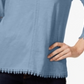 Blusa feminina estilo &amp; co com manga sino e decote em joia, azul, tamanho pequeno médio
