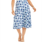 Saia MIDI estampada feminina JM Collection Azul Tamanho XS