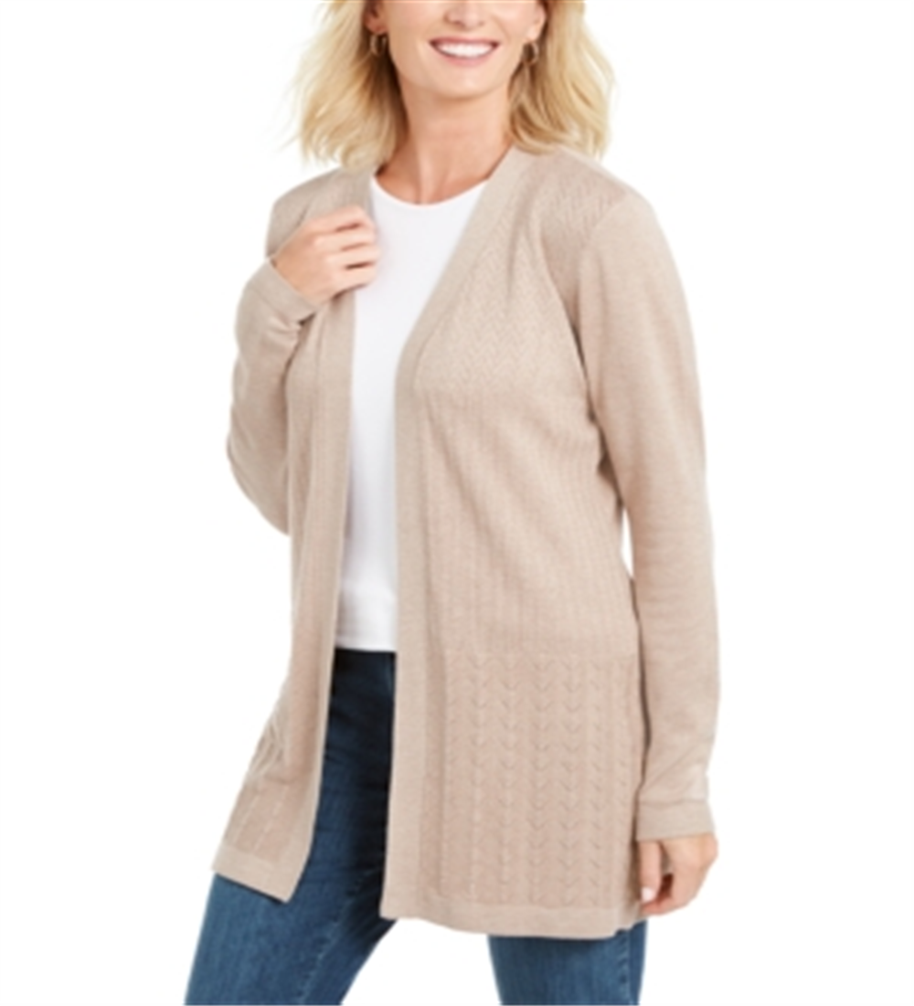 Karen Scott Cardigan Feminino Ponto Aberto Marrom Tamanho XXG