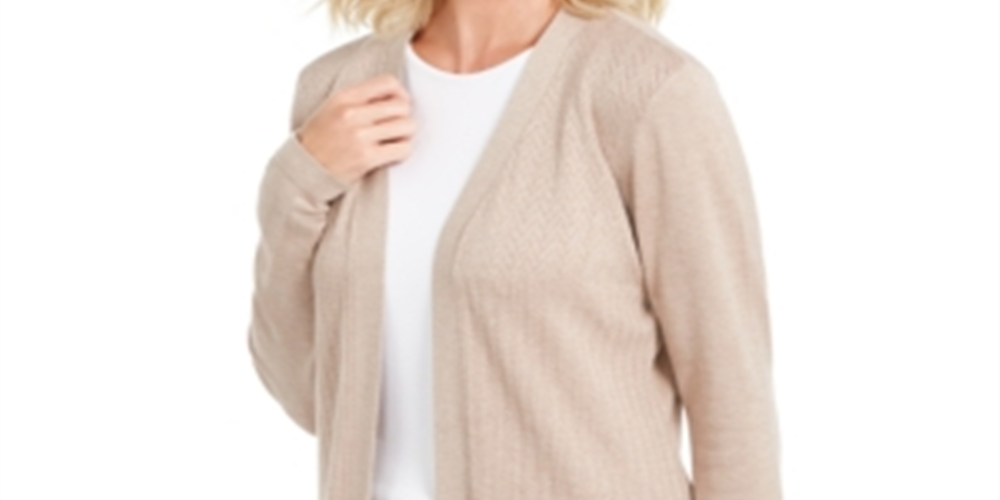 Karen Scott Cardigan Feminino Ponto Aberto Marrom Tamanho XXG
