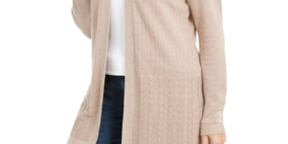 Karen Scott Cardigan Feminino Ponto Aberto Marrom Tamanho XXG